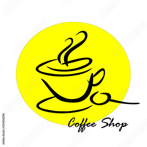 vector graphic of logo, brand, coffee or tea, cafe shop