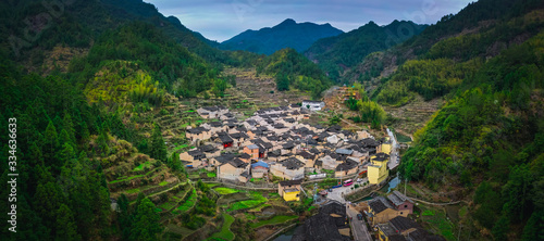 Panoramo view of landscape of China's ancient historic village photo