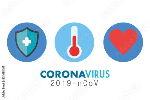 coronavirus 2019 ncov poster with medical icons vector illustration design