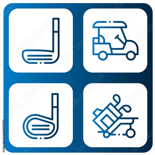 putter simple icons set
