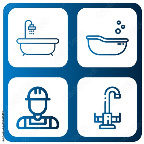 Set of bathtub icons