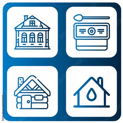 Set of cottage icons