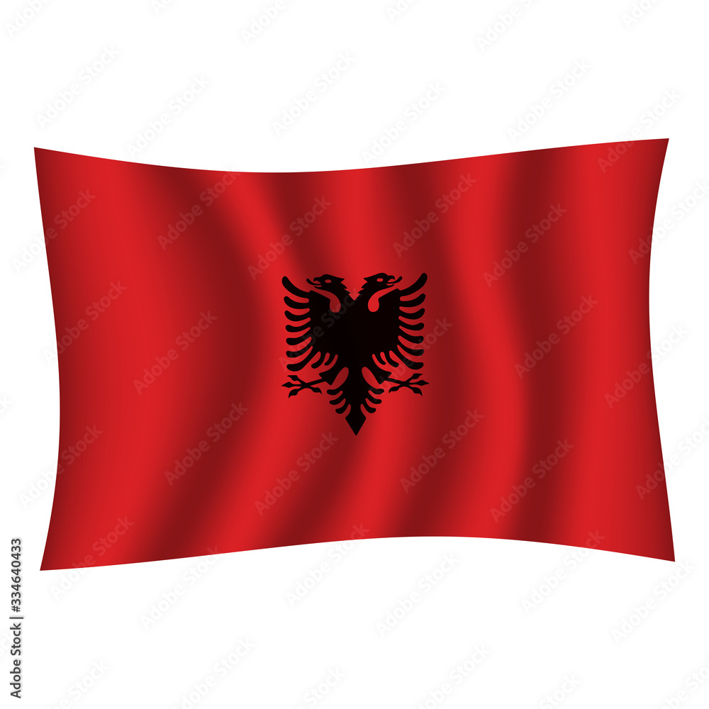 Albania flag background with cloth texture. Albania Flag vector illustration eps10. - Vector Albania flag background with cloth texture. Albania Flag vector illustration eps10. - Vector