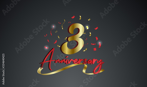 Anniversary celebration background. with the 3rd number in gold and with the words golden anniversary celebration.