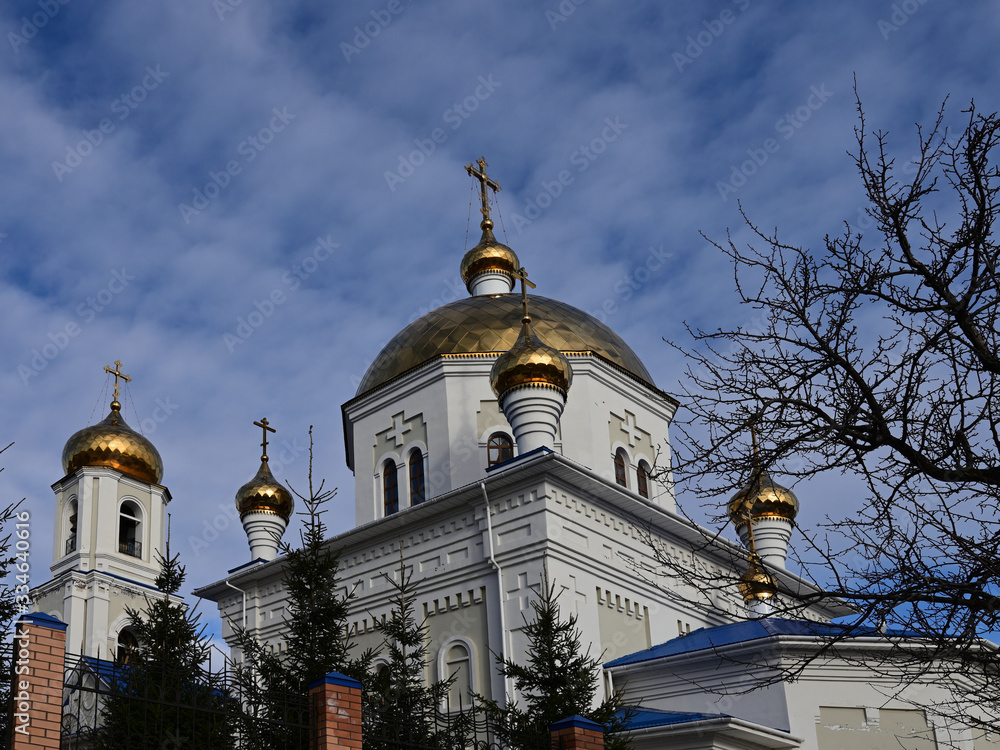 Russian church with golden domes