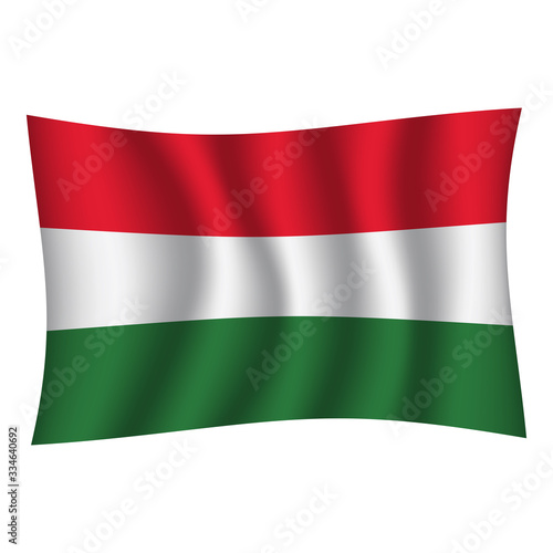 Hungary flag background with cloth texture. Hungary Flag vector illustration eps10. - Vector
