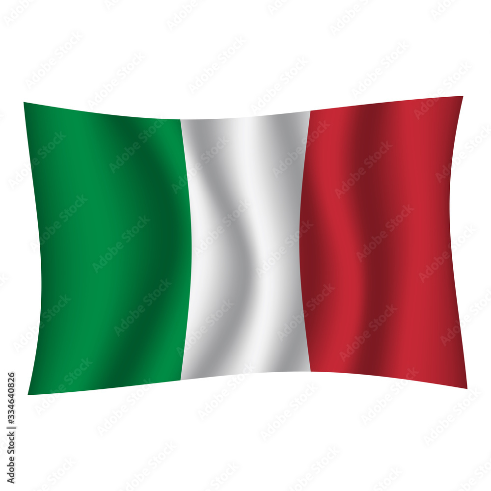Italy flag background with cloth texture. Italy Flag vector illustration eps10. - Vector