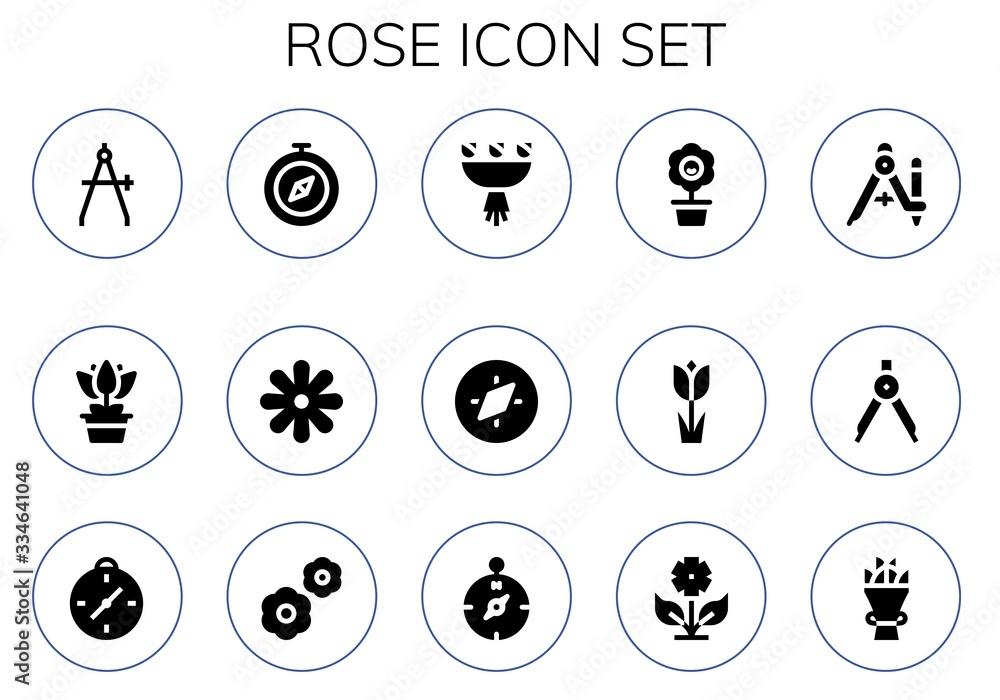 rose icon set rose icon set