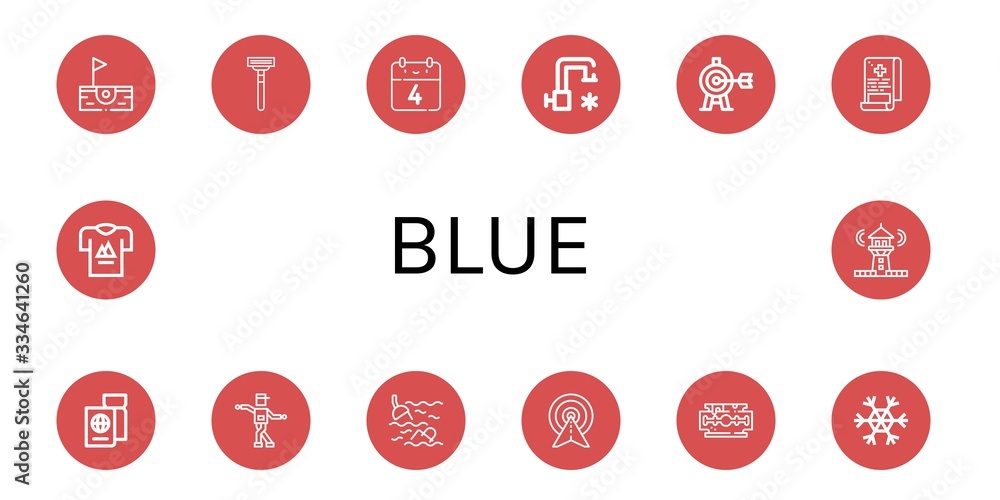 Set of blue icons Set of blue icons