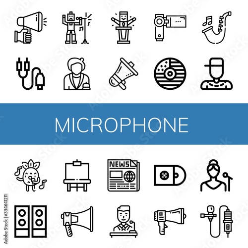 Set of microphone icons