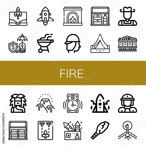 fire simple icons set