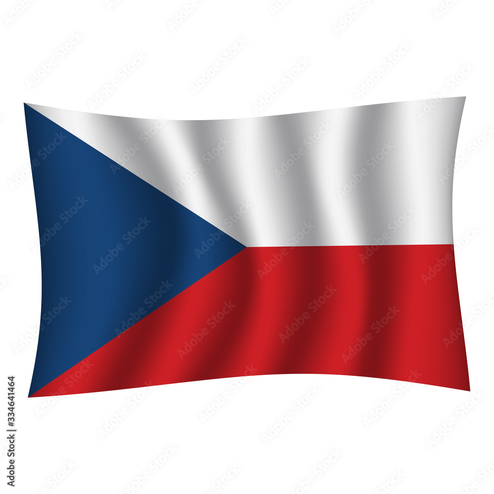 Naklejka premium Czech Republic flag background with cloth texture. Czech Republic Flag vector illustration eps10. - Vector