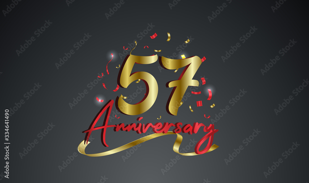 Anniversary celebration background. with the 57th number in gold and with the words golden anniversary celebration.