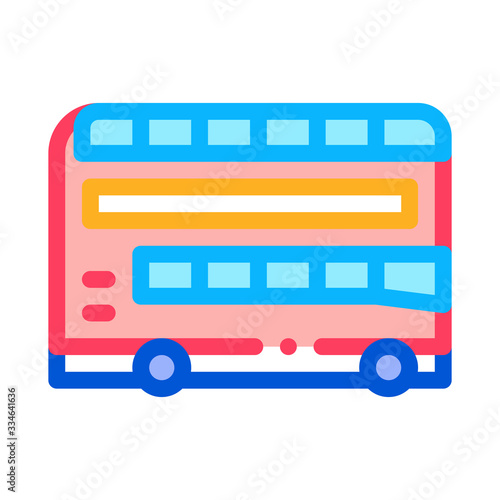 double decker sightseeing bus icon vector. double decker sightseeing bus sign. color symbol illustration