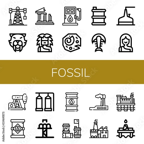 fossil simple icons set