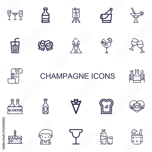 Editable 22 champagne icons for web and mobile