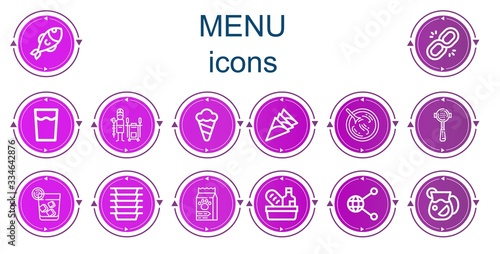 Editable 14 menu icons for web and mobile