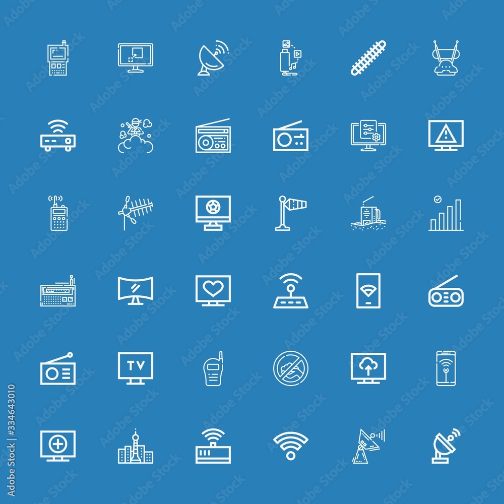 Editable 36 antenna icons for web and mobile Editable 36 antenna icons for web and mobile