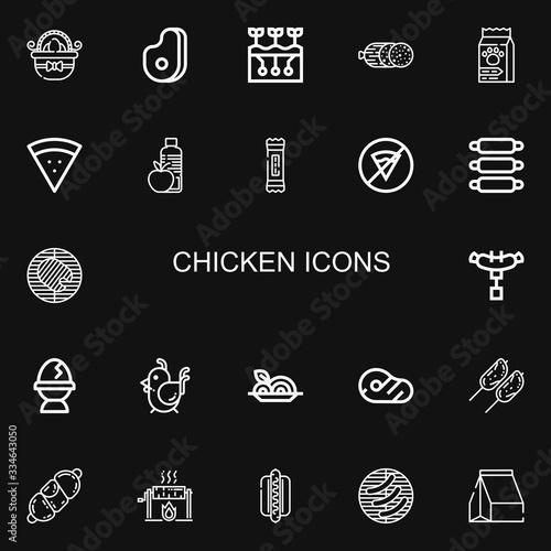 Editable 22 chicken icons for web and mobile