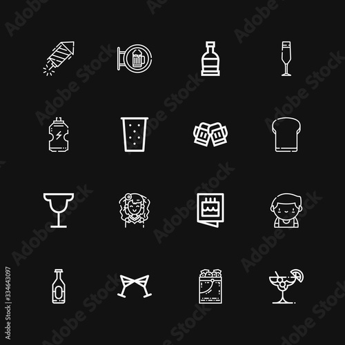 Editable 16 champagne icons for web and mobile