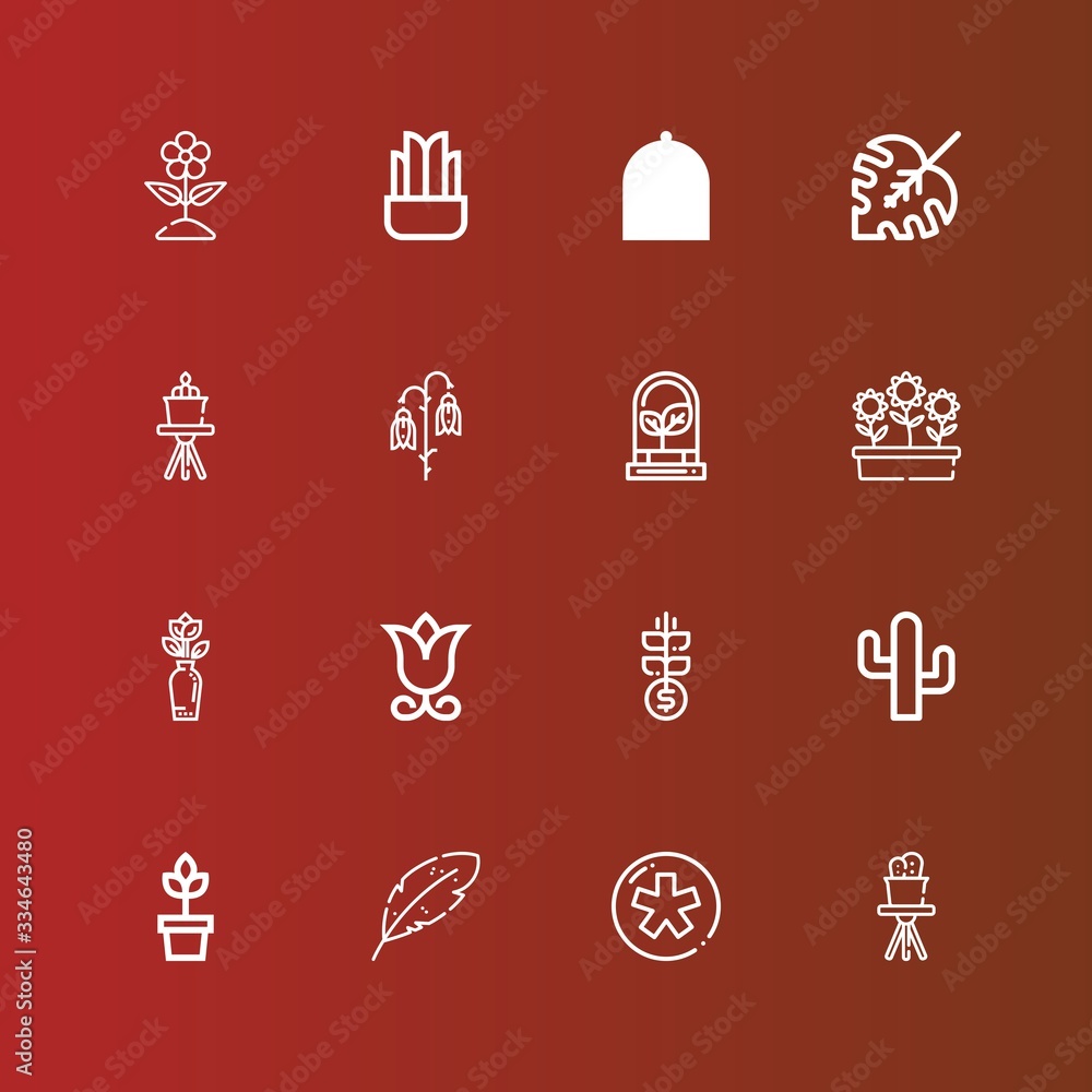Editable 16 flora icons for web and mobile Editable 16 flora icons for web and mobile
