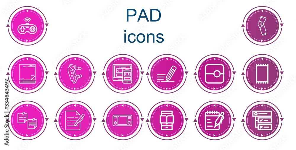 Editable 14 pad icons for web and mobile Editable 14 pad icons for web and mobile