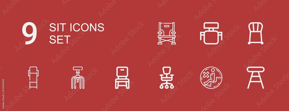 Editable 9 sit icons for web and mobile Editable 9 sit icons for web and mobile