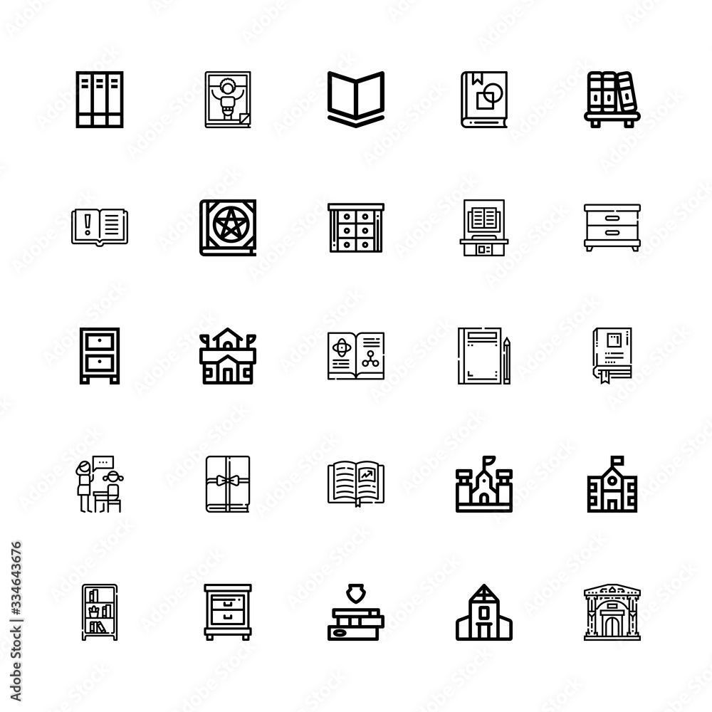 Fototapeta premium Editable 25 library icons for web and mobile