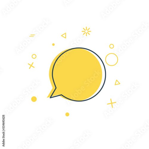 Yellow Chat bubble linear i...