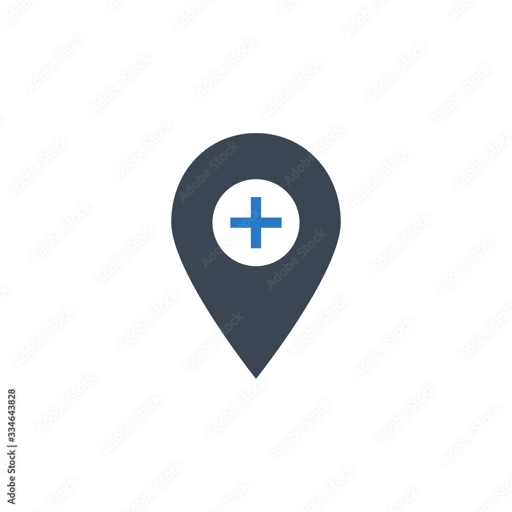 Hospital Location related vector glyph icon. Isolated on white background. Vector illustration. Hospital Location related vector glyph icon. Isolated on white background. Vector illustration.