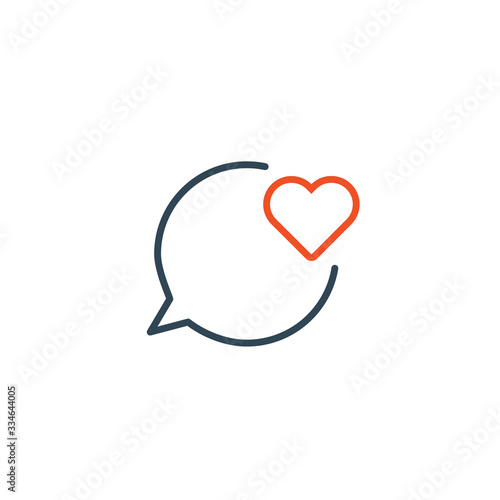 Love message, linear heart ...