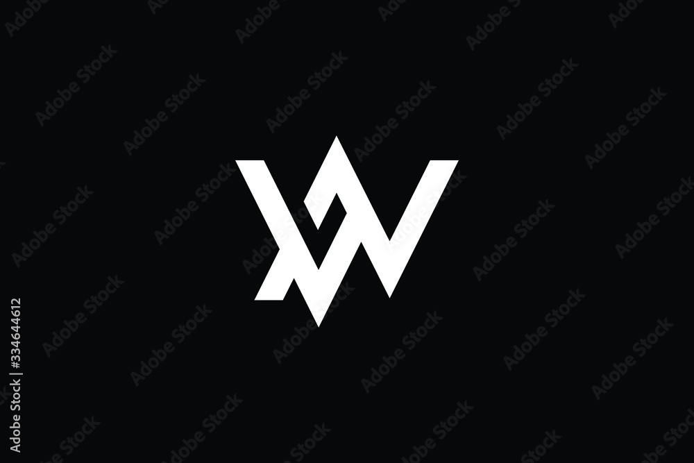 Minimal elegant monogram art logo. Outstanding professional trendy awesome artistic WN NW initial based Alphabet icon logo. Premium Business logo White color on black background Minimal elegant monogram art logo. Outstanding professional trendy awesome artistic WN NW initial based Alphabet icon logo. Premium Business logo White color on black background