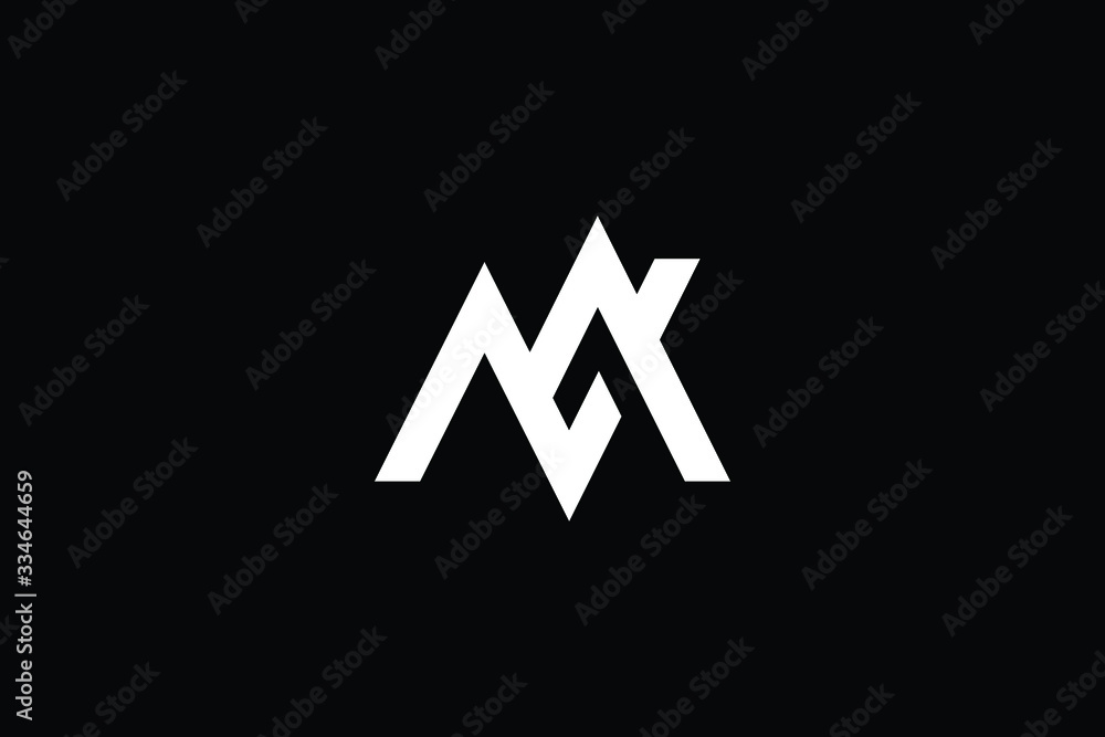 Minimal elegant monogram art logo. Outstanding professional trendy awesome artistic MN NM initial based Alphabet icon logo. Premium Business logo White color on black background Minimal elegant monogram art logo. Outstanding professional trendy awesome artistic MN NM initial based Alphabet icon logo. Premium Business logo White color on black background