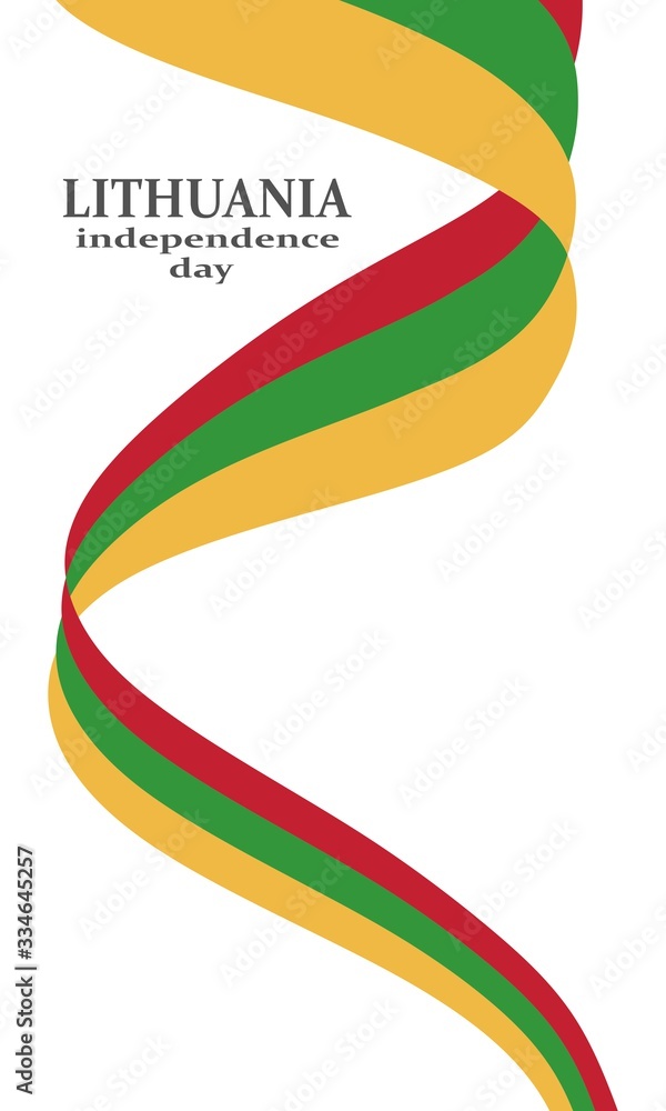 Flag of the Lithuania. Independence day celebration card concept