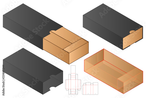 Box packaging die cut template design. 3d mock-up