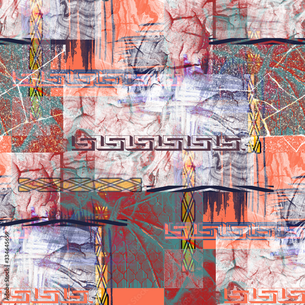 Fototapeta premium Seamless abstract pattern with watercolor effect . Textile printing for bedding, packaging design, fabrics and fashion concepts.