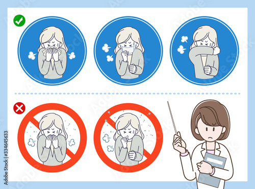 咳エチケットのアイコンセット