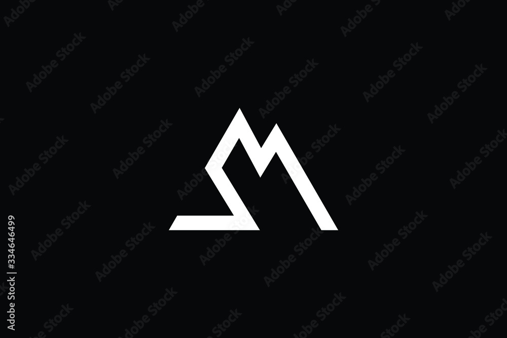 Minimal elegant monogram art logo. Outstanding professional trendy awesome artistic SM MS initial based Alphabet icon logo. Premium Business logo White color on black background Minimal elegant monogram art logo. Outstanding professional trendy awesome artistic SM MS initial based Alphabet icon logo. Premium Business logo White color on black background