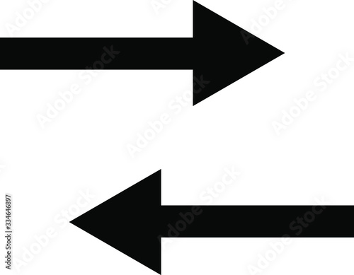  two arrows left and right in the horizontal plane