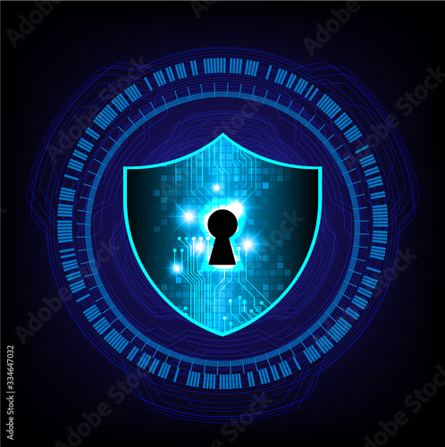 Closed Padlock on digital background, cyber security