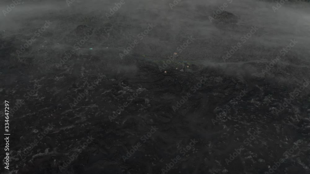Lava fields aerial shot in Bali Lava fields aerial shot in Bali