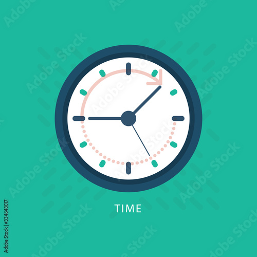 Clock icon in trendy flat style