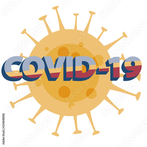 Coronavirus COVID-19 virus symbol. COVID-19. Icon. Novel coronavirus outbreak. Prevention of covid. Global pandemic alert. Covid-19 outbreak. Isolated vector illustration. Stock illustration.
