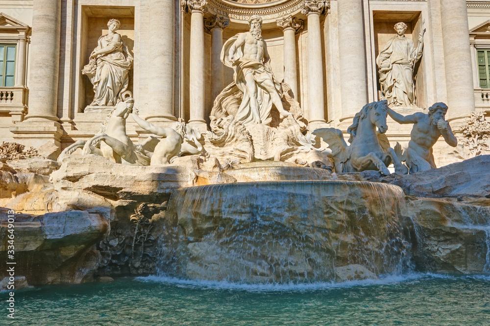 The famous Fontana di Trevi in Rome, Italy