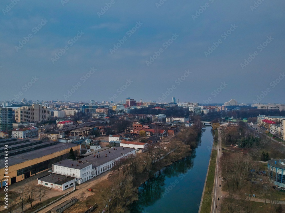Obraz premium Aerial view of Minsk, Belarus