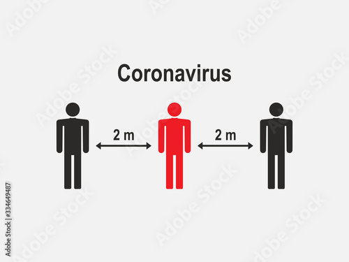 Social distance  coronavirus. Vector illustration  flat design.