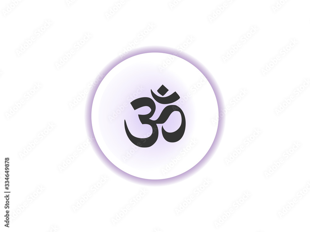 Aum om symbol. Vector illustration, flat design. Aum om symbol. Vector illustration, flat design.