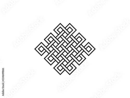 Endless knot, symbolism icon. Vector illustration, flat design.