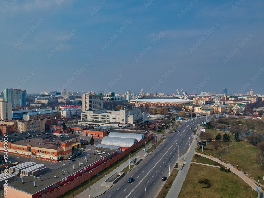 Obraz premium Aerial view of Minsk, Belarus