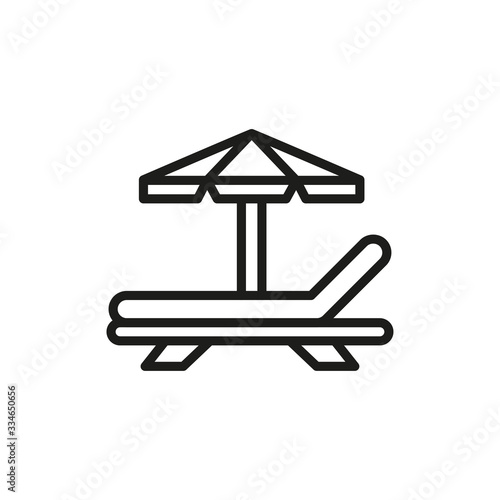 Simple sunbed line icon.